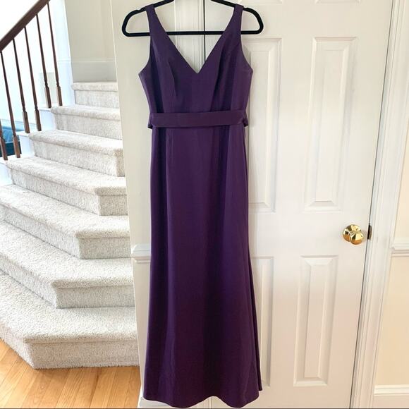 White by Vera Wang Bridesmaid or Formal Dress in Purple Plum Crepe - Picture 2 of 13
